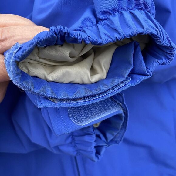 Lands End Jacket Boys Large 14-16 Blue Hooded Fleece Lined Nylon Winter Coat - Picture 6 of 13